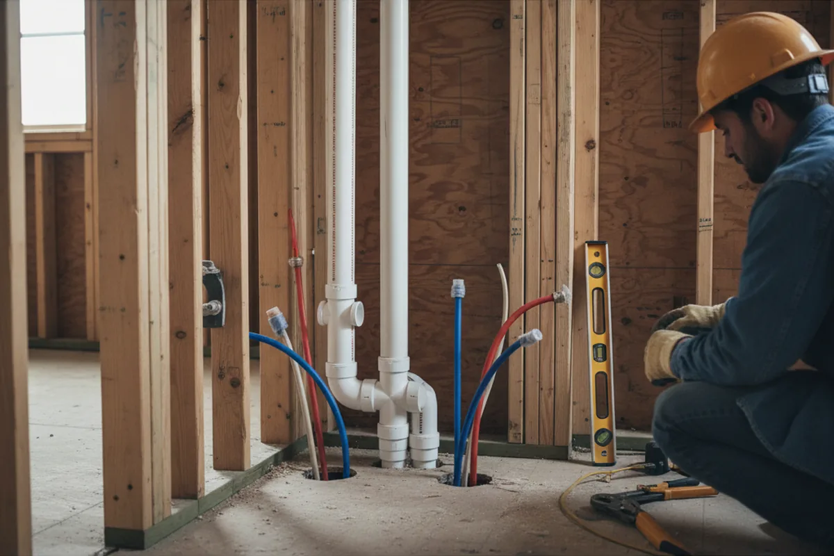Drain and supply rough-in during Leak Detection in Merrillville